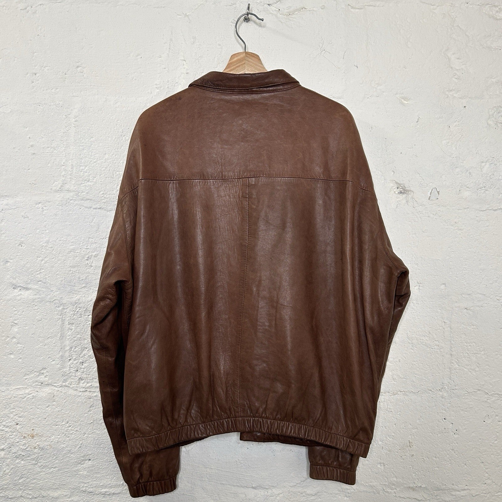 Vintage Polo Ralph Lauren Fleece Leather Harrington Jacket “Brown” Men’s X-Large