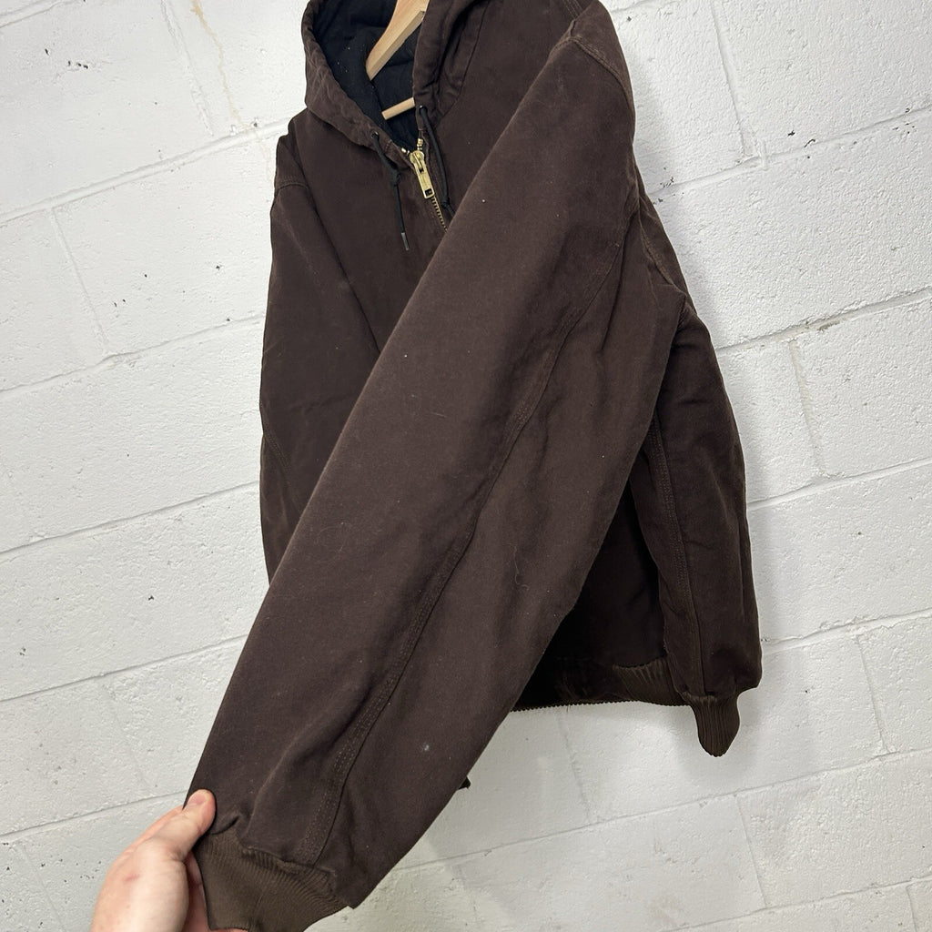 Vintage Carhartt Hooded Active Jacket “Dark Brown” J130 DKB Men’s X-Large Worn