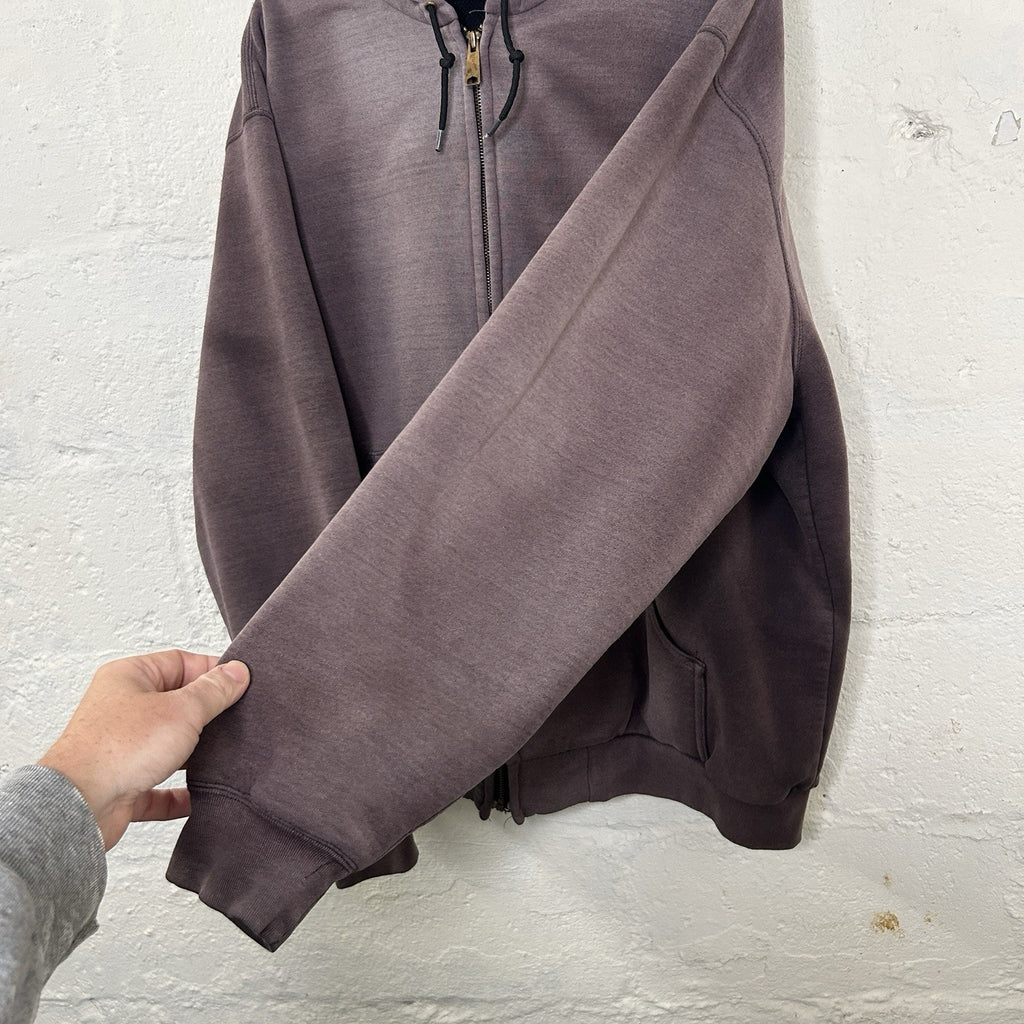 Vintage Faded Carhartt Thermal-Lined Hooded Zip-Up Jacket “Black”