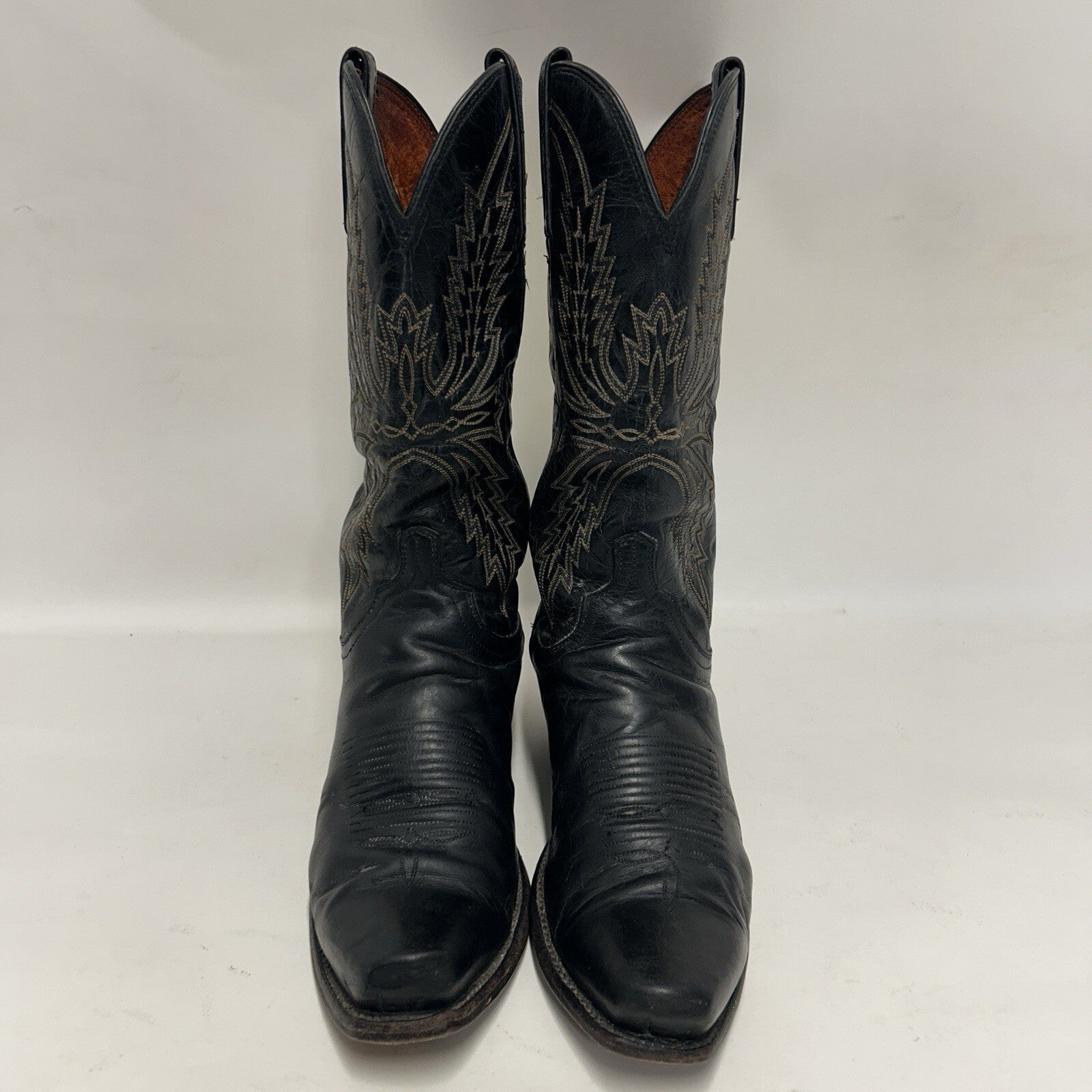 Lucchese 1883 Crayton Mad Dog Western Cowboy Boots “Black White” Men’s 8D
