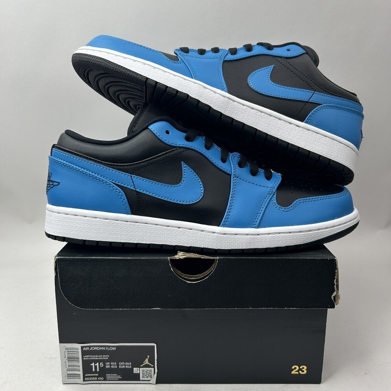 Nike Air Jordan 1 Low Retro “Laser Blue Black” 553558-410 Men’s 11.5 New