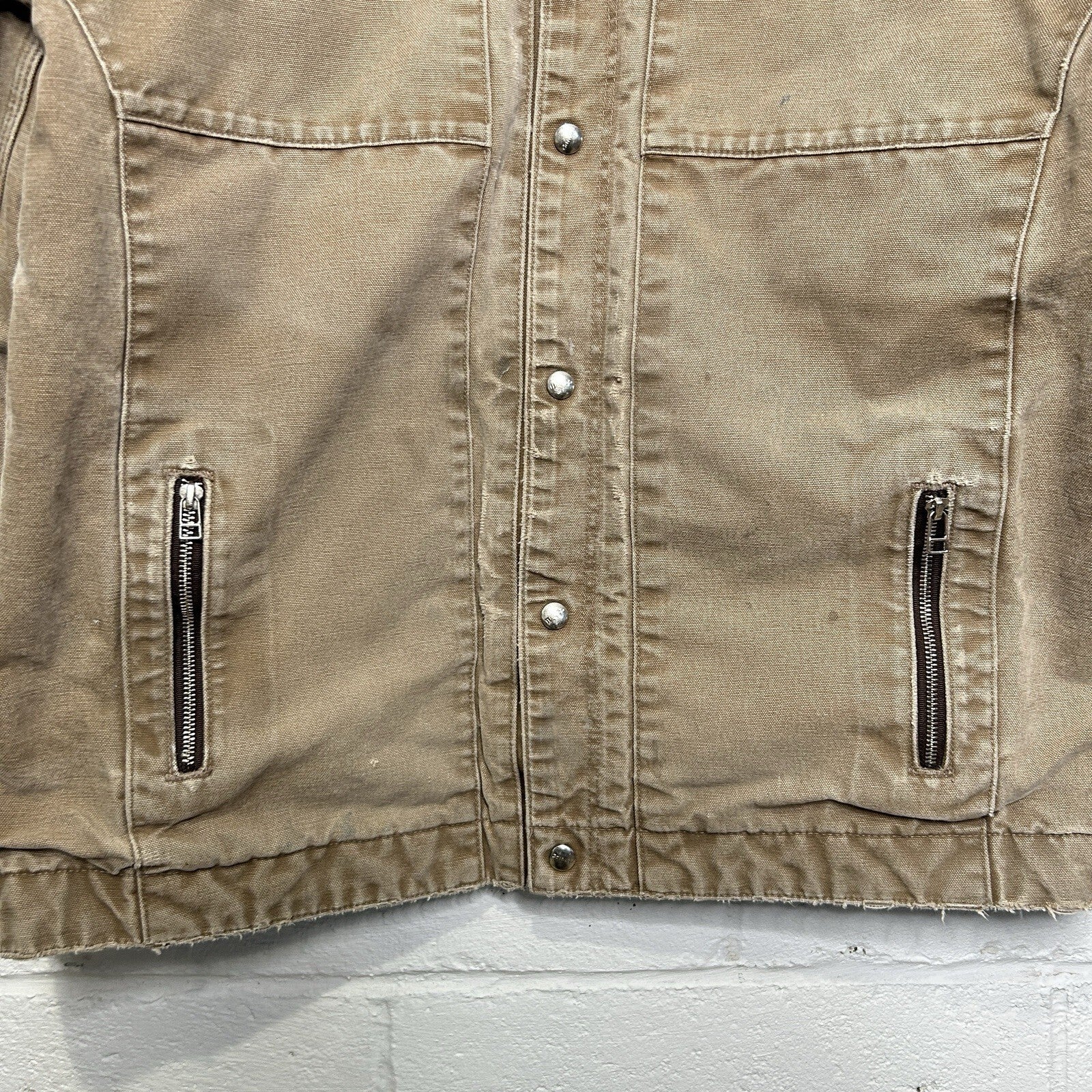 Y2K Carhartt Sandstone Multi-Pocket Jacket “Frontier Brown” J285 FRB Men’s Large