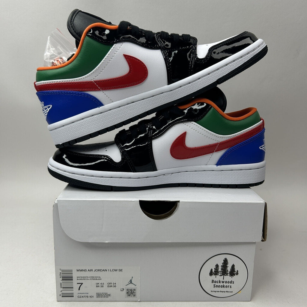 Nike Air Jordan 1 Low SE “Black Toe Multi-Color” CZ4776-101 Women’s 7 New