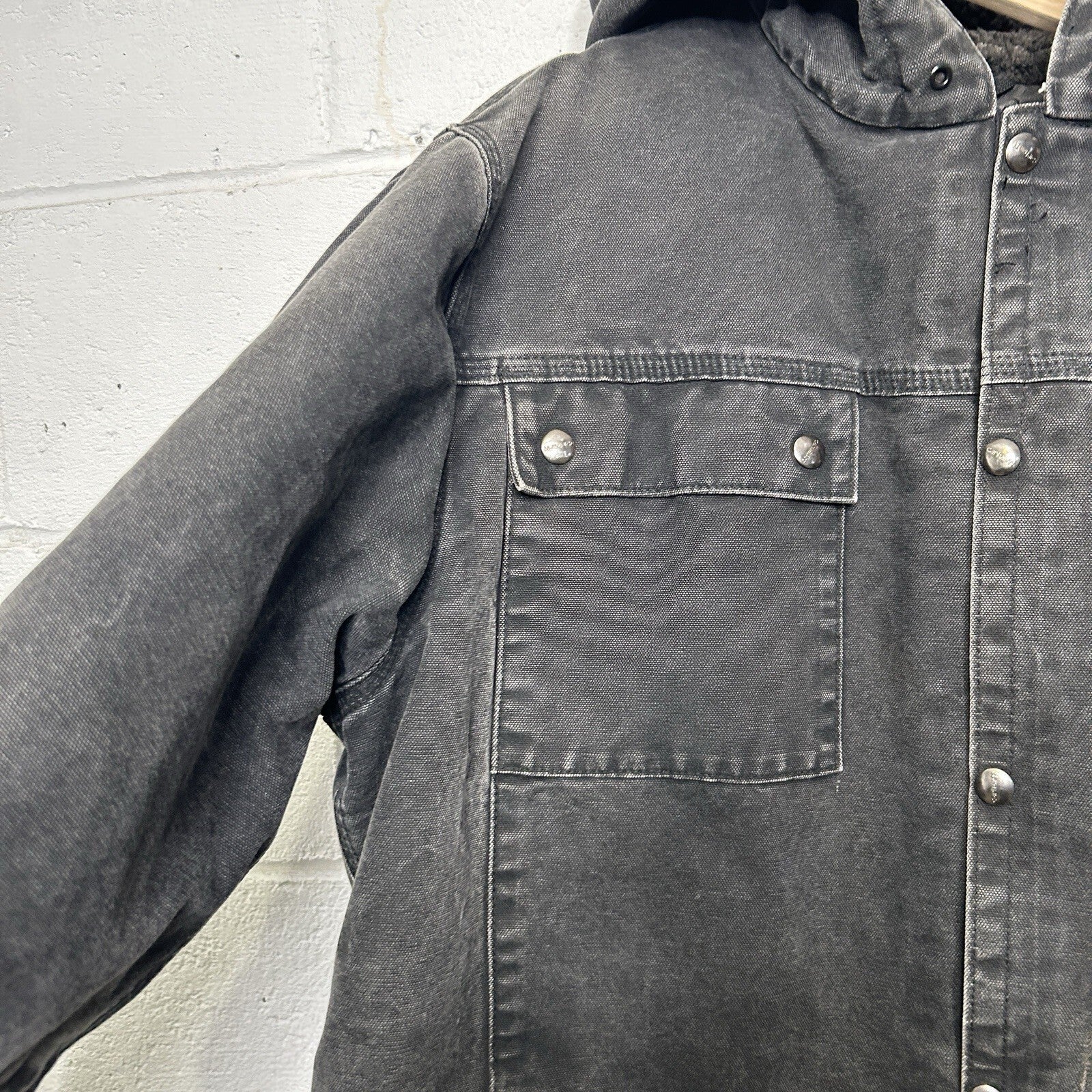 Y2K Carhartt Sandstone Hooded Multi-Pocket Jacket “Black” J284 BLK Men’s Large