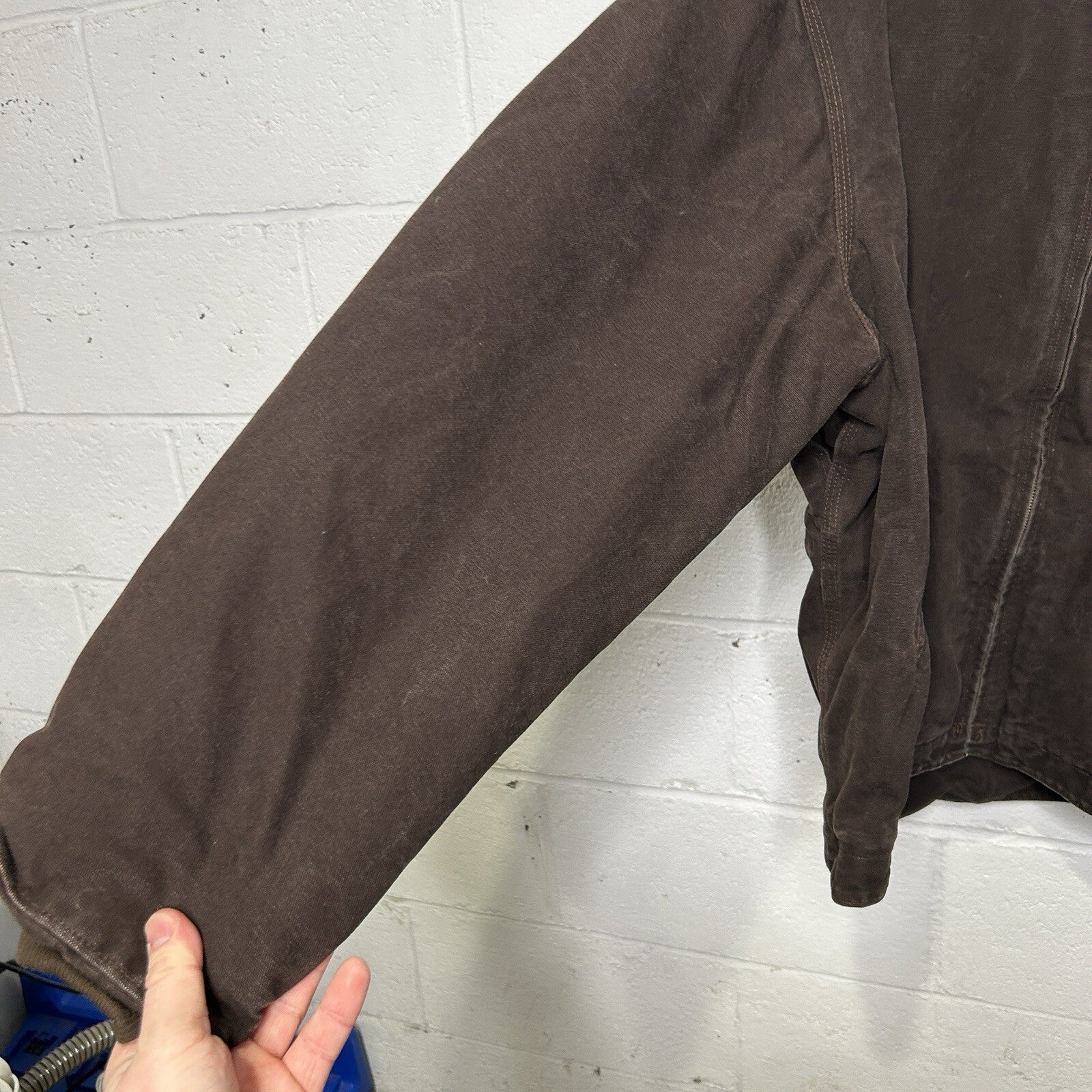 Vintage Carhartt Sherpa-Lined Hooded Detroit Jacket “Dark Brown” J141 DKB