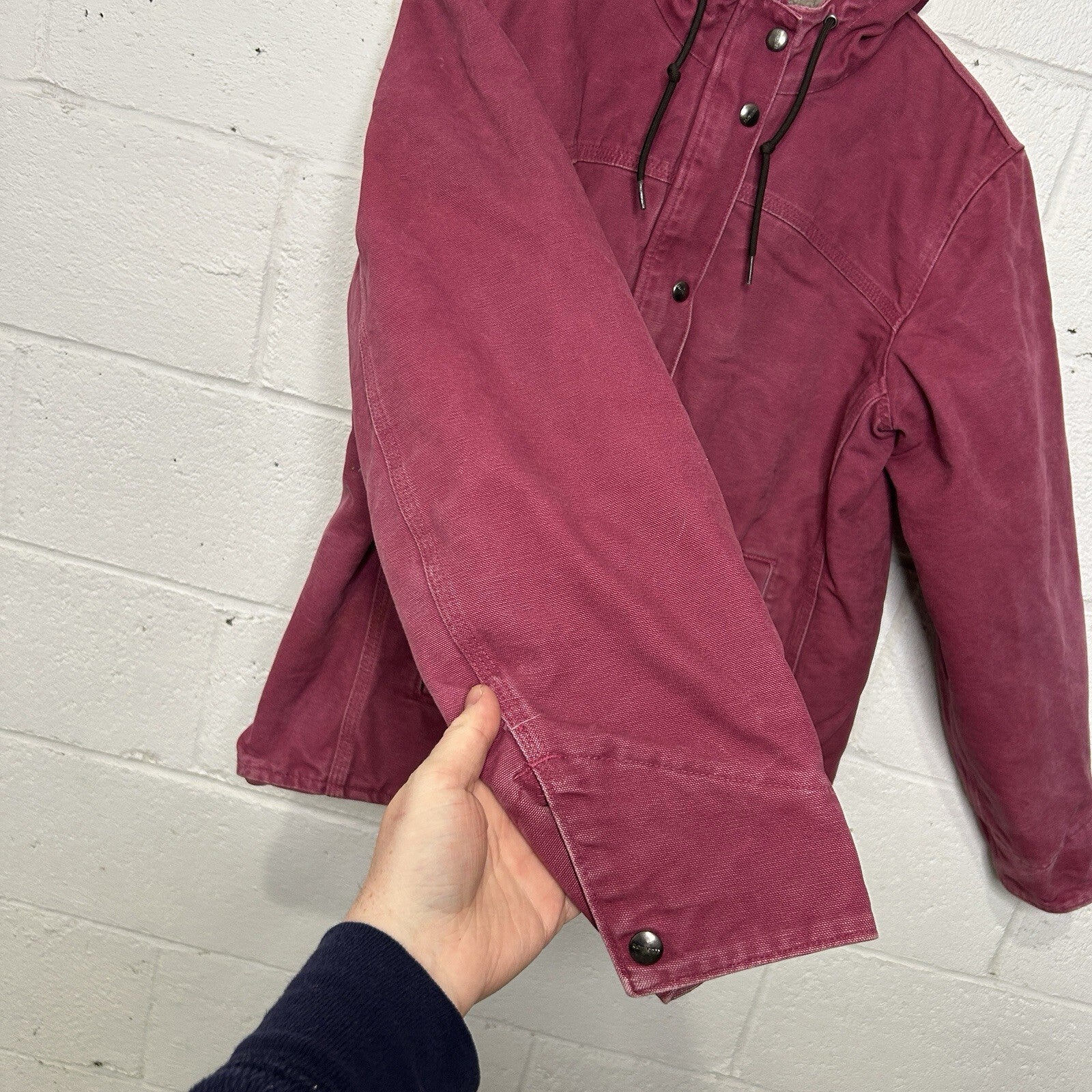 Y2K Carhartt Sherpa-Lined Sandstone Berkley Jacket “Merlot” 100657-648 Women’s M