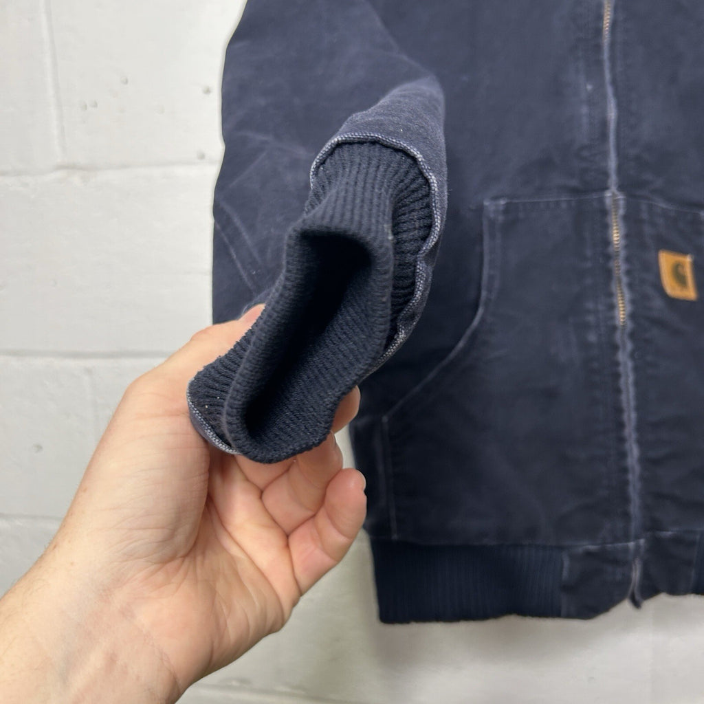 Y2K Carhartt Hooded Sandstone Active Jacket “Midnight Blue” YYJ130 MDT Youth L