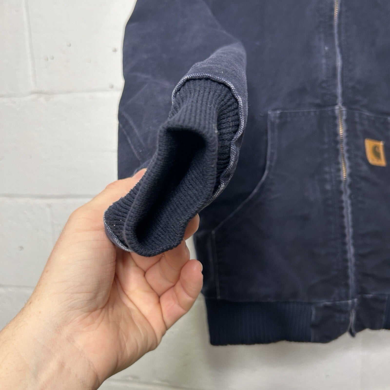 Y2K Carhartt Hooded Sandstone Active Jacket “Midnight Blue” YYJ130 MDT Youth L