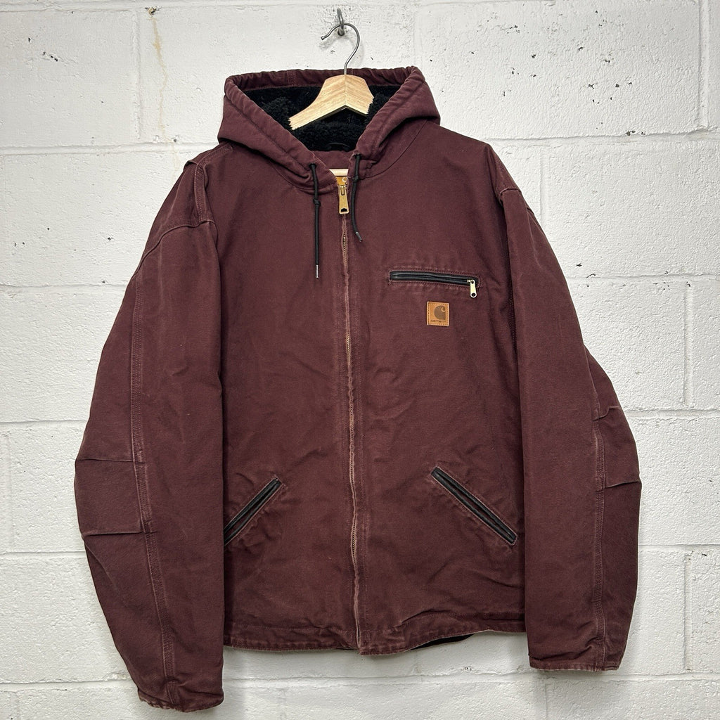 Carhartt Sherpa-Lined Hooded Detroit Jacket “Port Heather” J141 PRT Men’s XL