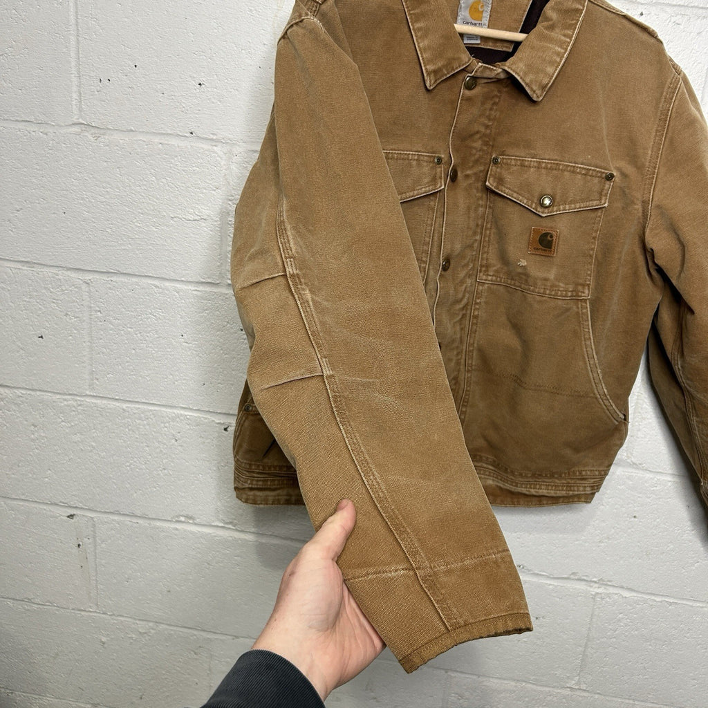 Carhartt Berwick Fleece-Lined Canvas Jacket “Brown” 101230-211 Men’s Large
