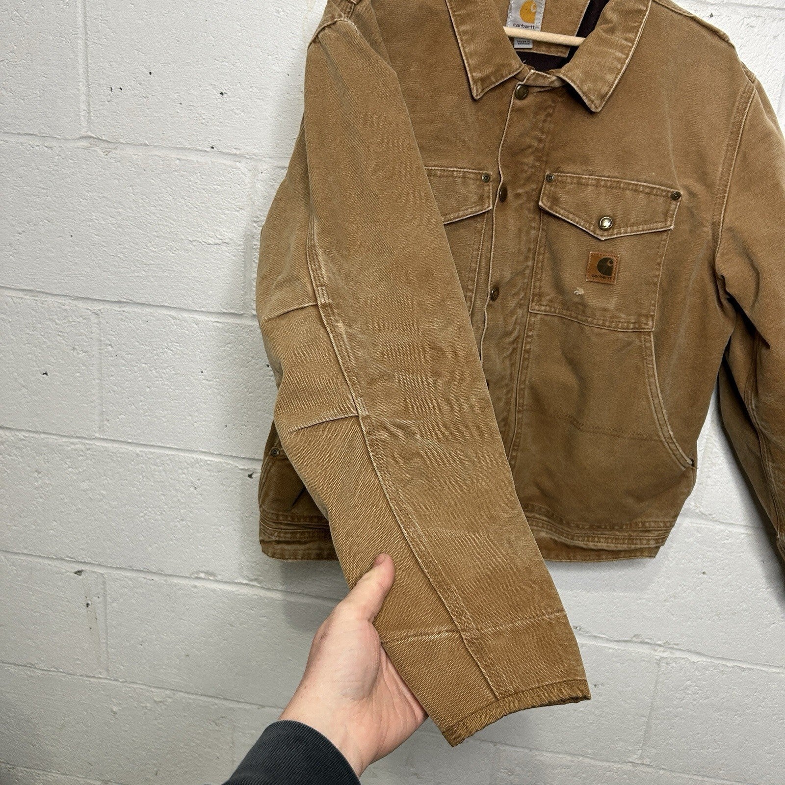 Carhartt Berwick Fleece-Lined Canvas Jacket “Brown” 101230-211 Men’s Large