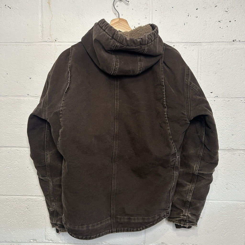 Vintage Carhartt Sherpa-Lined Hooded Detroit Jacket “Dark Brown” J141 DKB Small