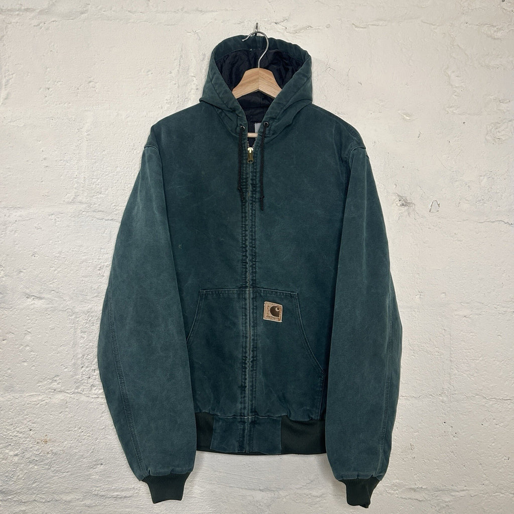 Vintage Carhartt Quilted Hooded Active Jacket “Hunter Green” J06 HTG Men’s Med