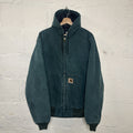 Vintage Carhartt Quilted Hooded Active Jacket “Hunter Green” J06 HTG Men’s Med