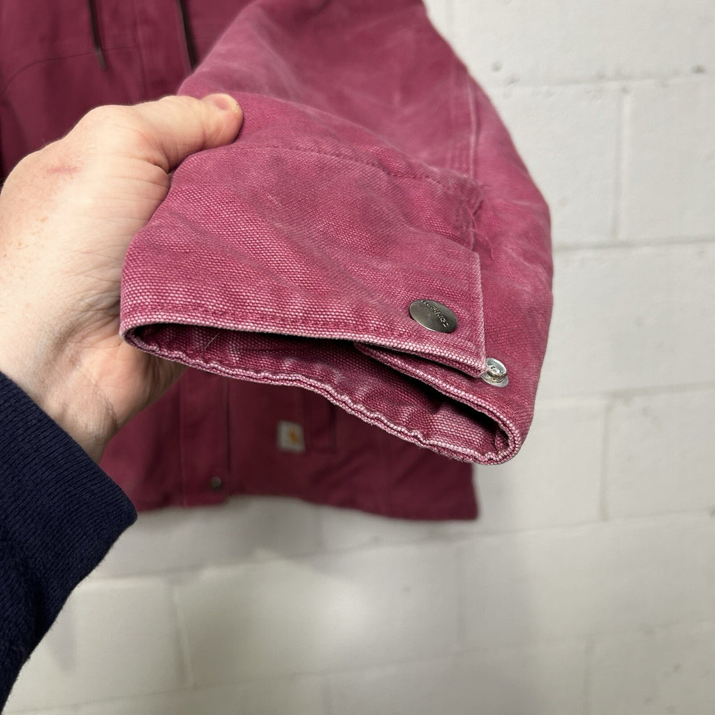 Y2K Carhartt Sherpa-Lined Sandstone Berkley Jacket “Merlot” 100657-648 Women’s M
