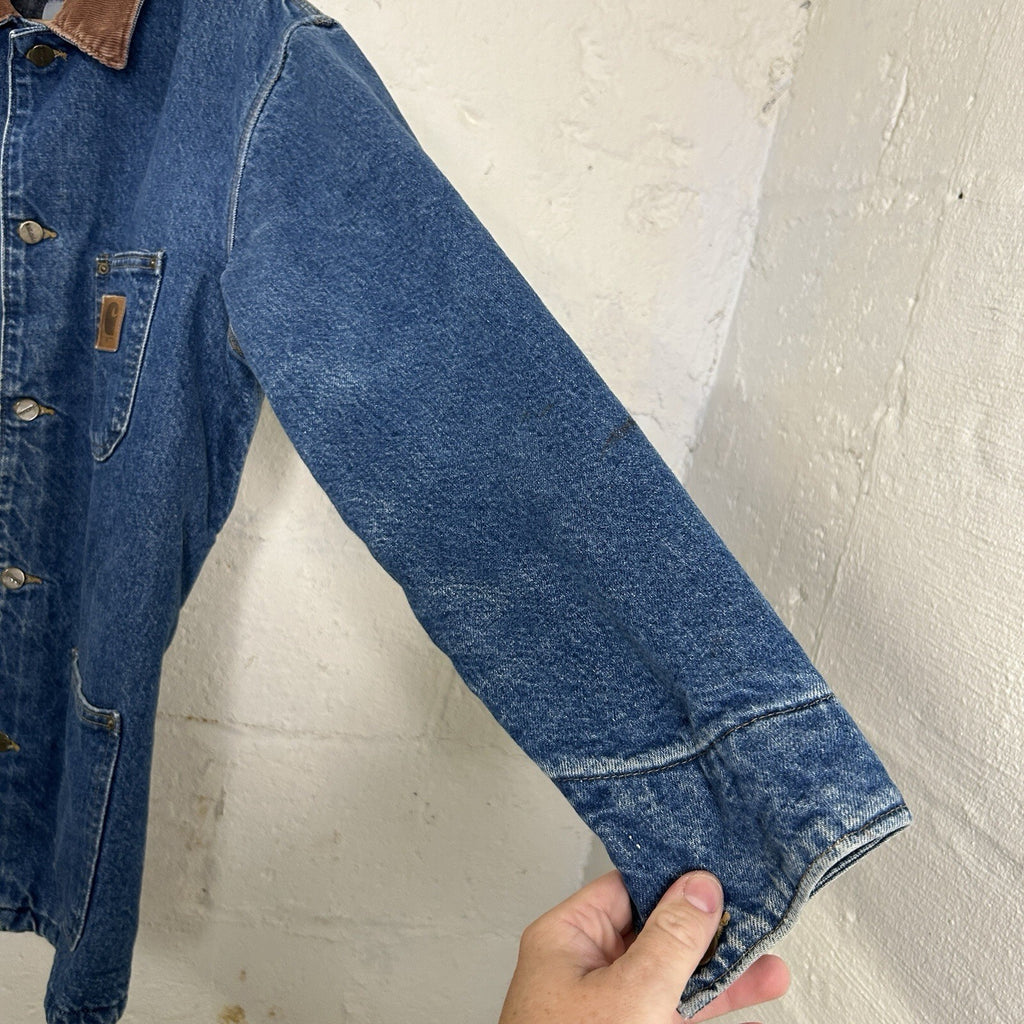 Vintage Carhartt Blanket-Lined Denim Chore Coat “Darkstone” C59 DST Men’s Small