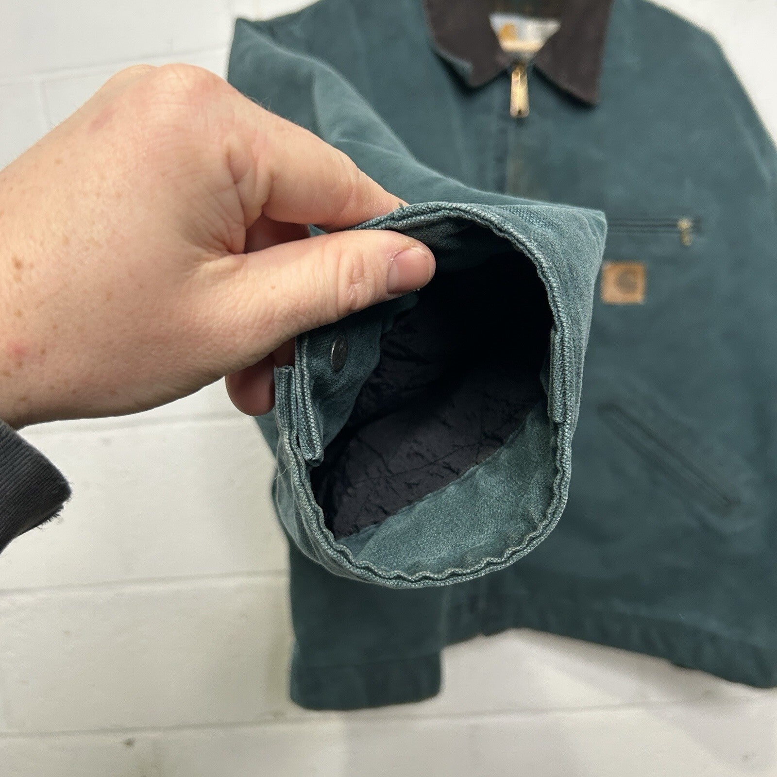 Vintage Carhartt Wool-Lined Detroit Jacket “Hunter Green” J43HTG Men’s X-Large