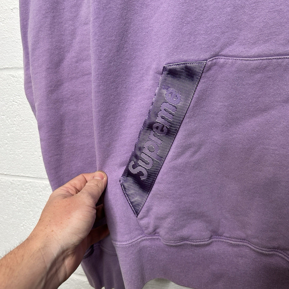 Supreme Tonal Webbing Trim Pullover Hoodie “Purple” Men’s Large SS20