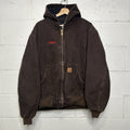 Vintage Carhartt Hooded Active Jacket “Dark Brown” J130 DKB Men’s Large Worn