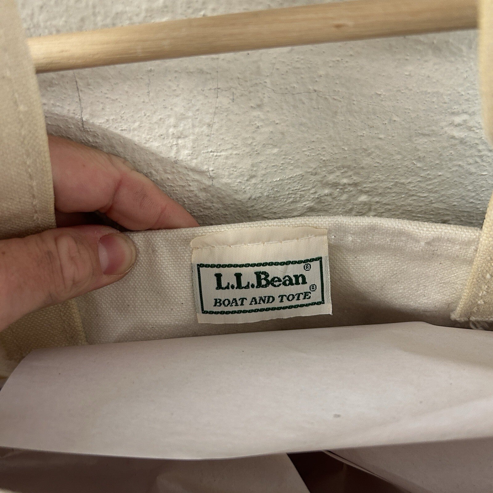Vintage 90s LL Bean Boat and Tote Canvas Large Short Handle “Black White” CA, LA