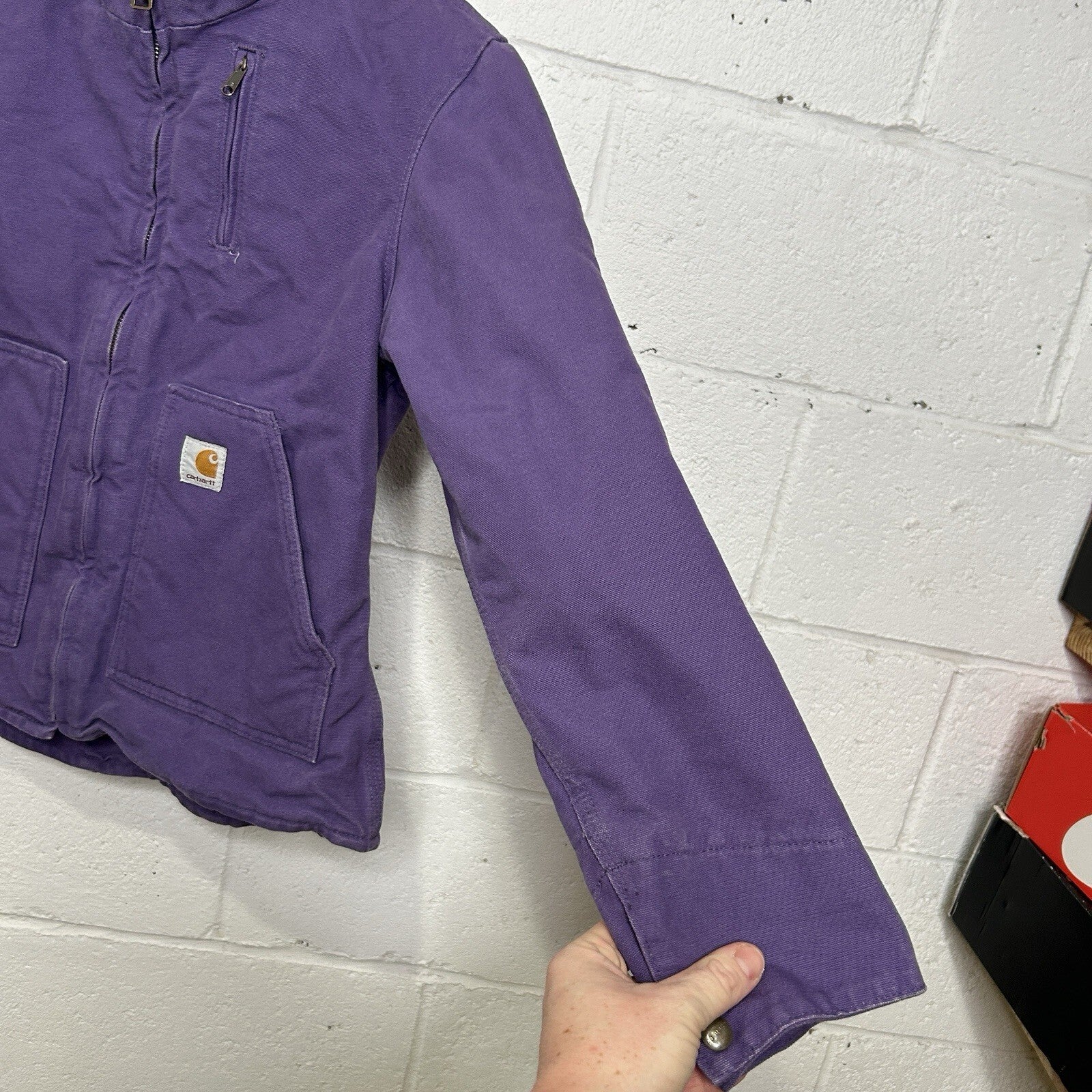 Vintage Carhartt Sherpa-Lined Sierra Jacket “Grape” WJ022 GPE Women’s Small