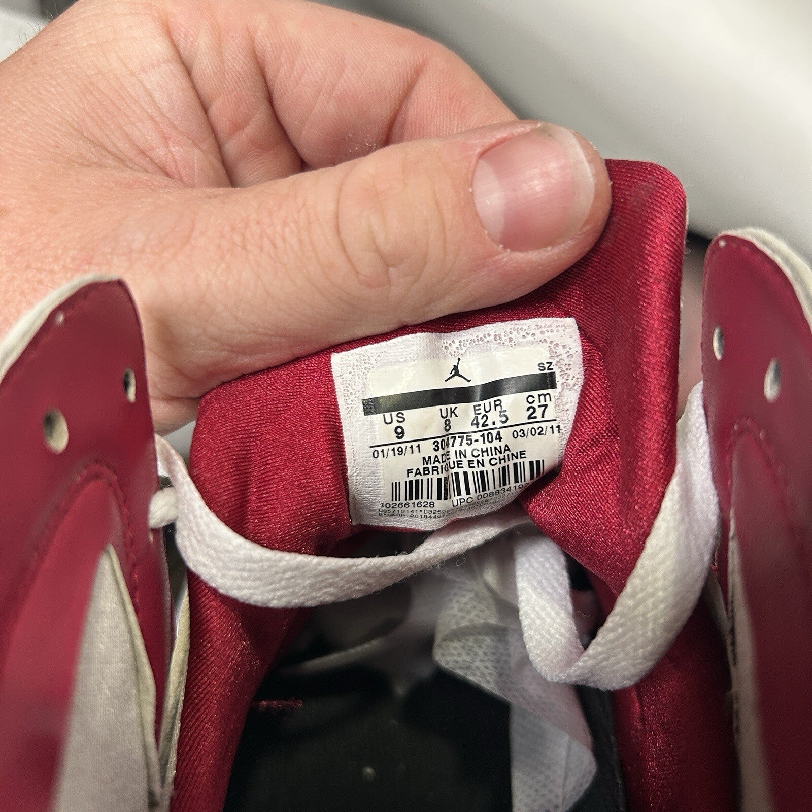 Nike Air Jordan 7 Retro OG “Cardinal” (2011) 304775-104 Men’s 9 Worn