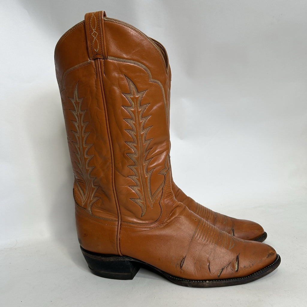 Vintage Western Tony Lama Cowboy Boots “Tan Brown” Men’s 10.5D Black Label