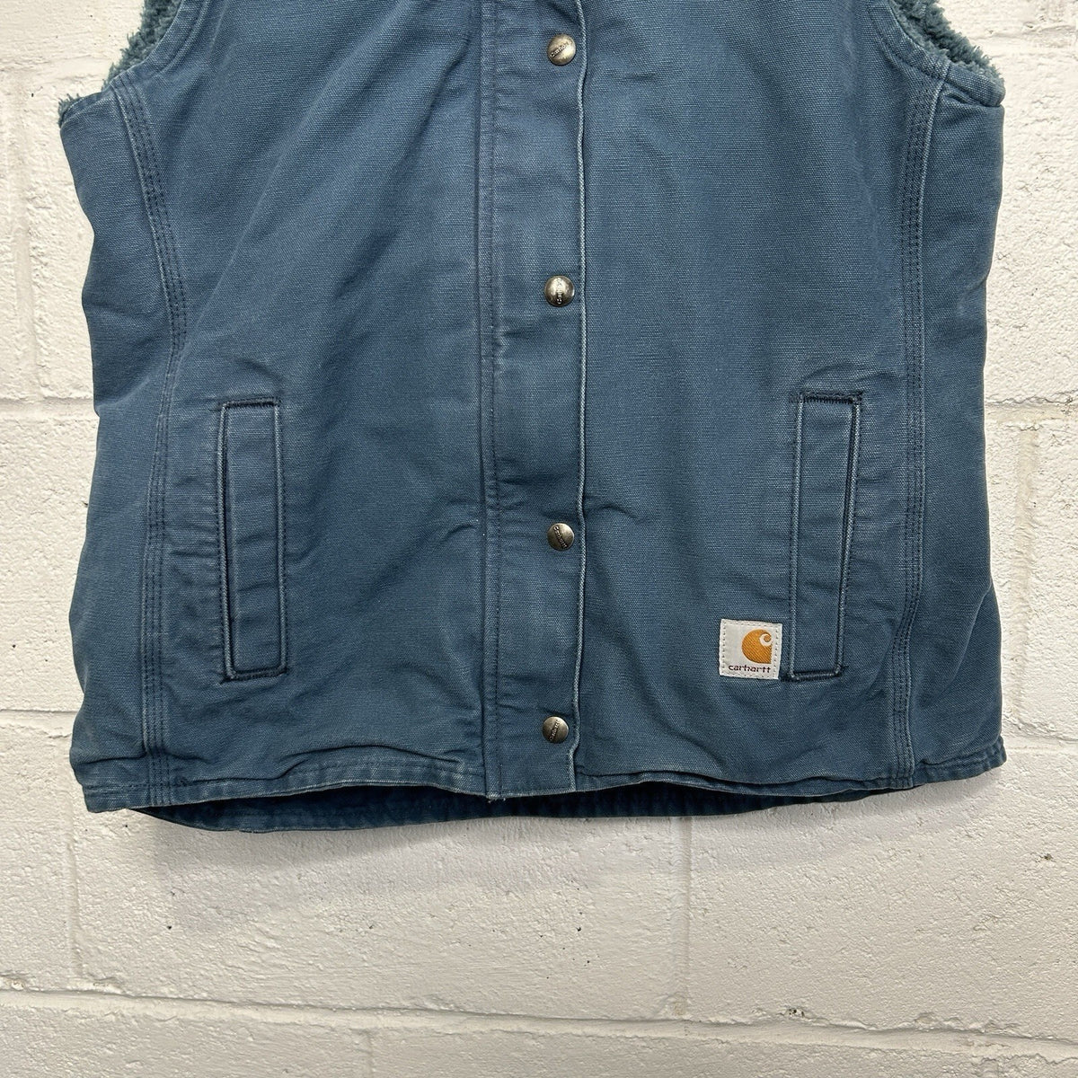 Carhartt Sherpa-Lined Berkley Hooded Vest “Dark Indigo”