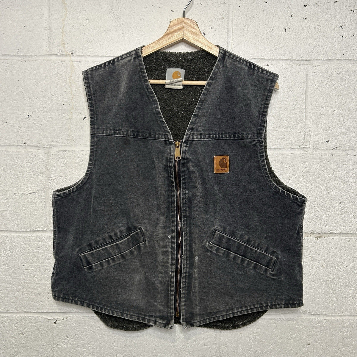 Vintage Carhartt Sherpa-Lined Vest “Petrol Grey” V13 PTL