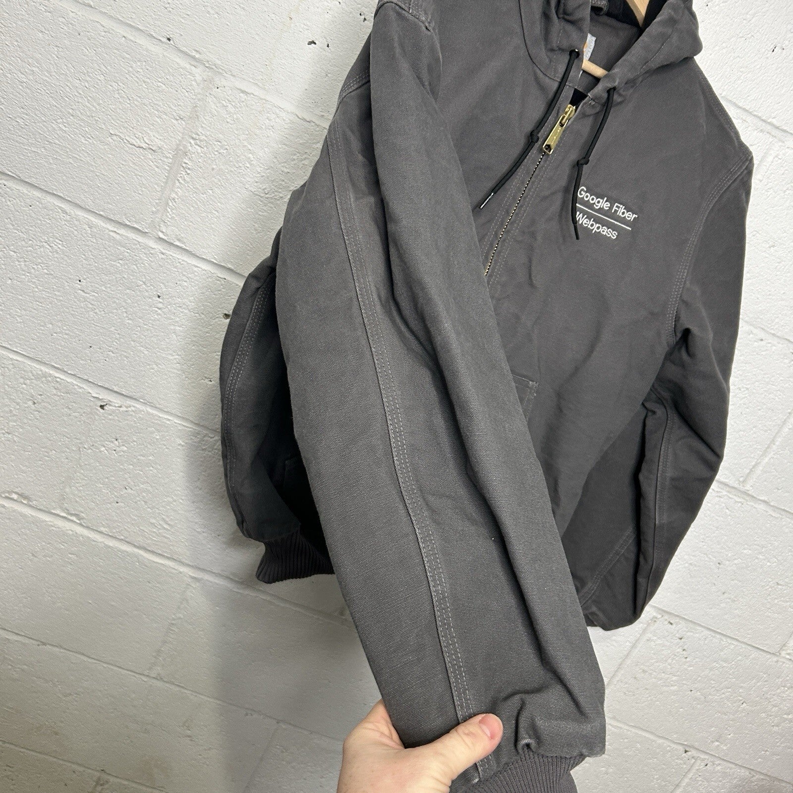 Carhartt Quilted Hooded Active Jacket “Gravel” Google 103940-GVL Men’s Small