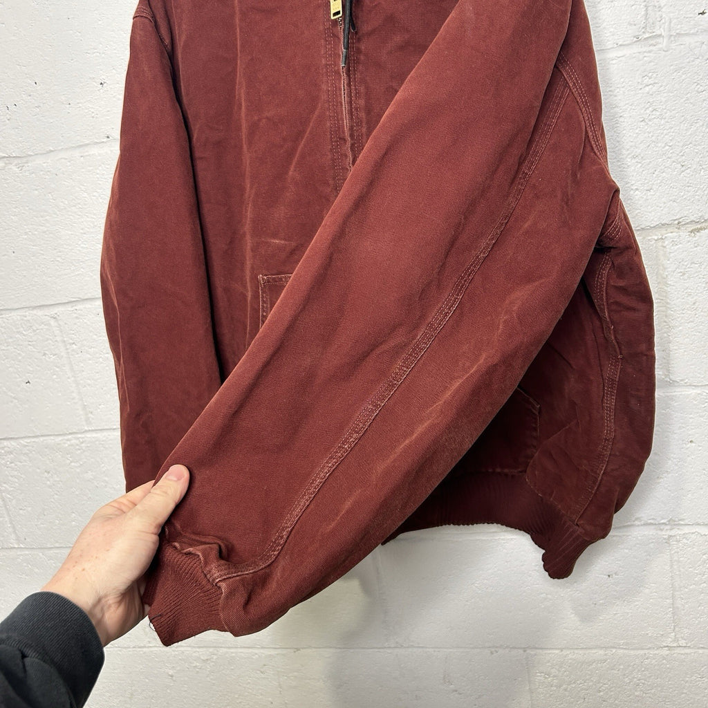 Vintage Carhartt Quilted Hooded Active Jacket “Clay Red” J130 CLY Men’s X-Large