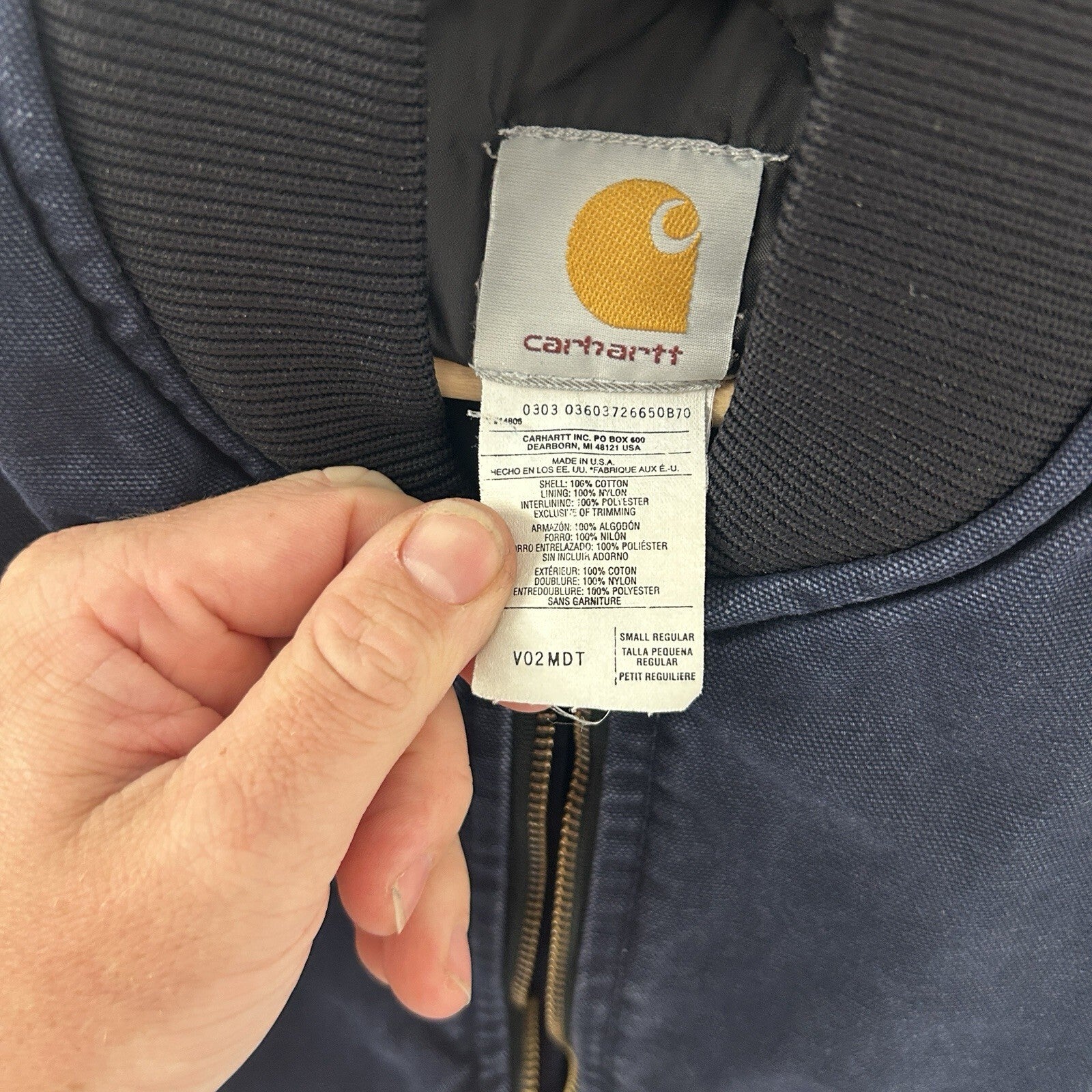 Vintage Carhartt Quilt-Lined Artic Vest “Midnight Blue” V02 MDT Men’s Small