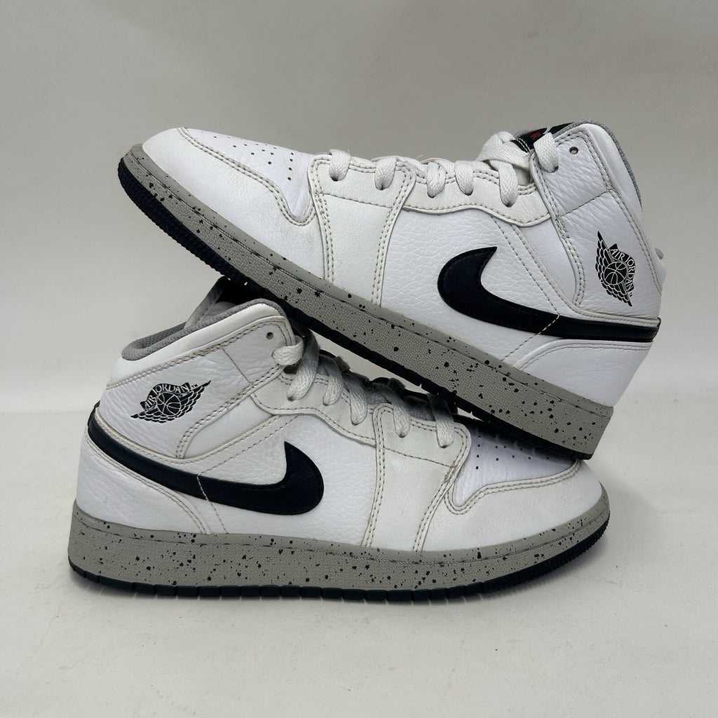 Nike Air Jordan 1 Mid Retro GS “White Cement” 554725-115 6.5Y/Women’s 8