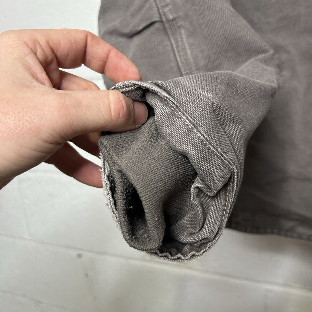 Y2K Carhartt Sherpa-Lined Hooded Detroit Jacket “Gray” WJ141-032 Women’s Medium