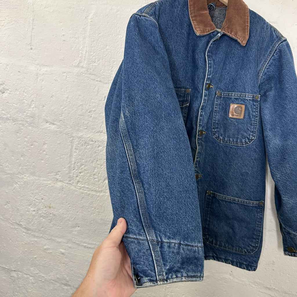 Vintage Carhartt Blanket-Lined Denim Chore Coat “Darkstone” C59 DST Men’s Small