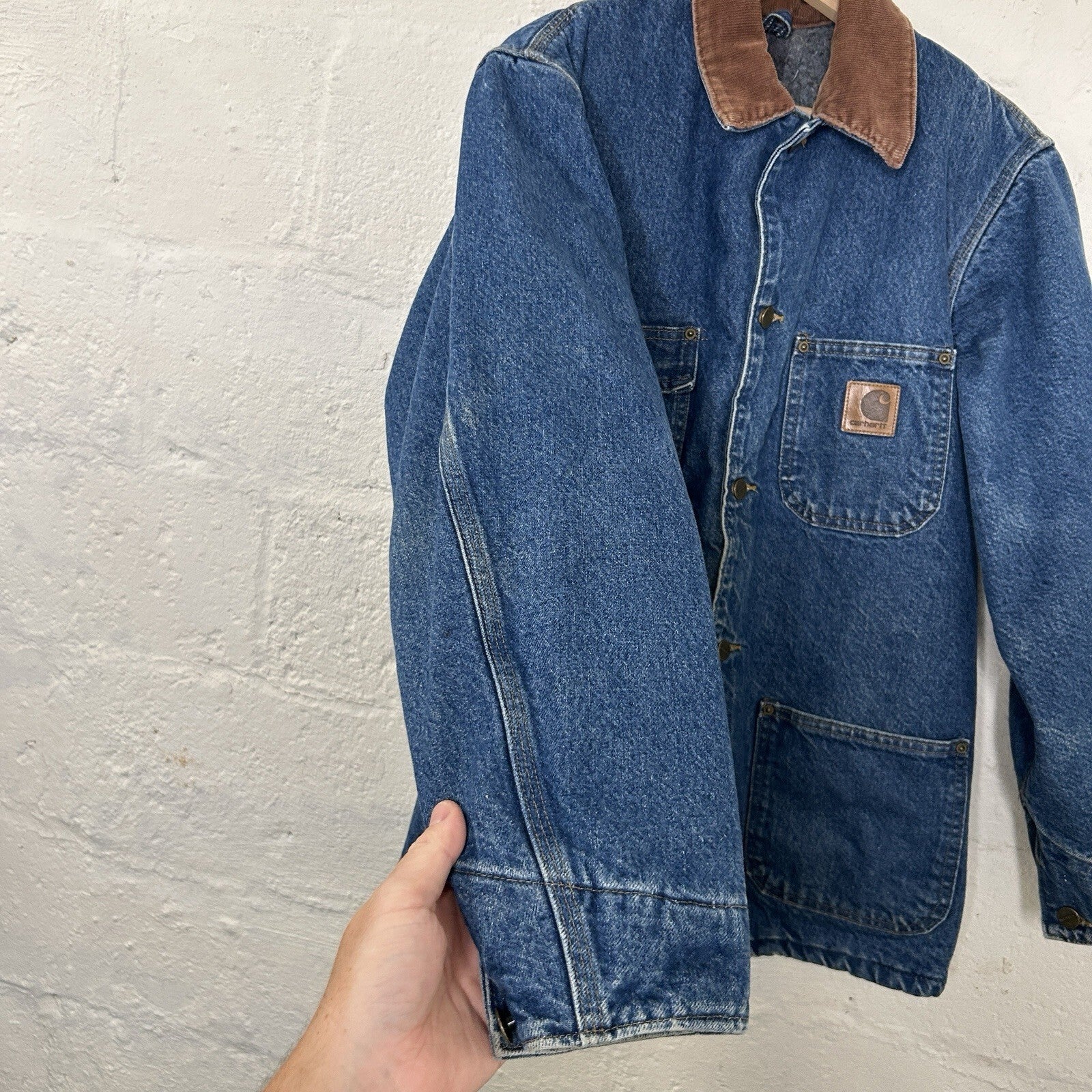 Vintage Carhartt Blanket-Lined Denim Chore Coat “Darkstone” C59 DST Men’s Small