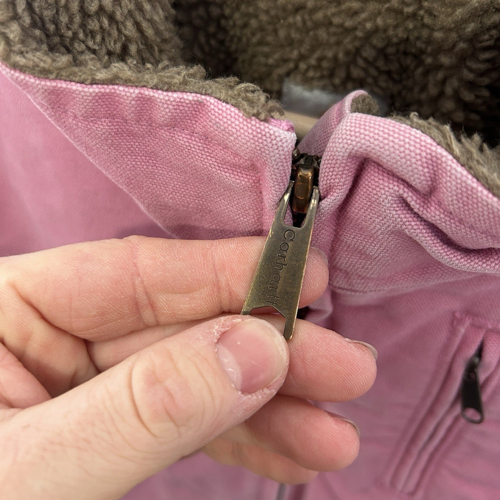 Vintage Carhartt Sherpa-Lined Canyon Jacket “Pink Rose” WJ022 PKR Women’s XL