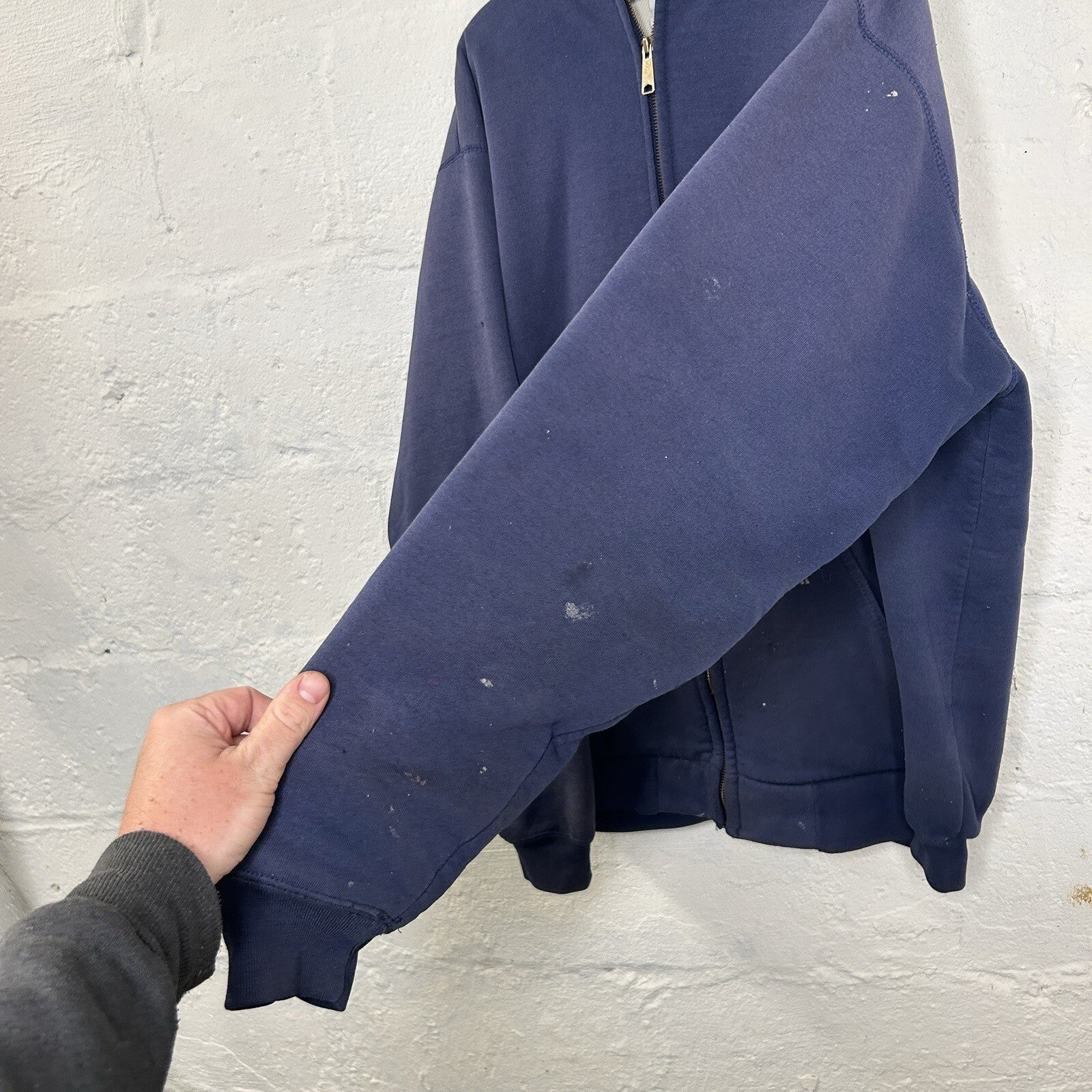 Vintage Carhartt Thermal-Lined Zip-Up Hoodie “Navy Blue” K129 NVY Men’s X-Large