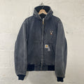 Vintage Faded Carhartt Hooded Active Jacket “Navy Blue” JQ283 Men’s Small