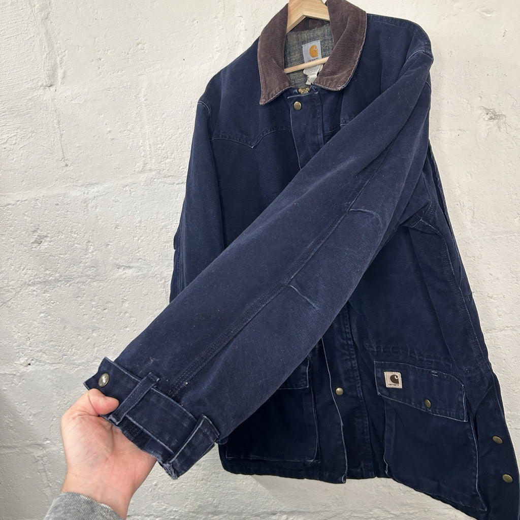 Vintage Carhartt Blanket-Lined Barn Jacket “Midnight Blue” C52 MDT Men’s Large
