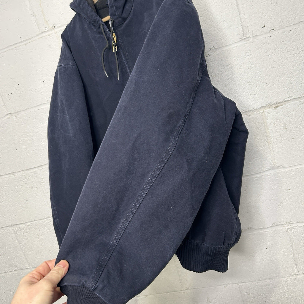 Vintage Carhartt Hooded Active Jacket “Midnight Blue” J130 MDT Men’s X-Large