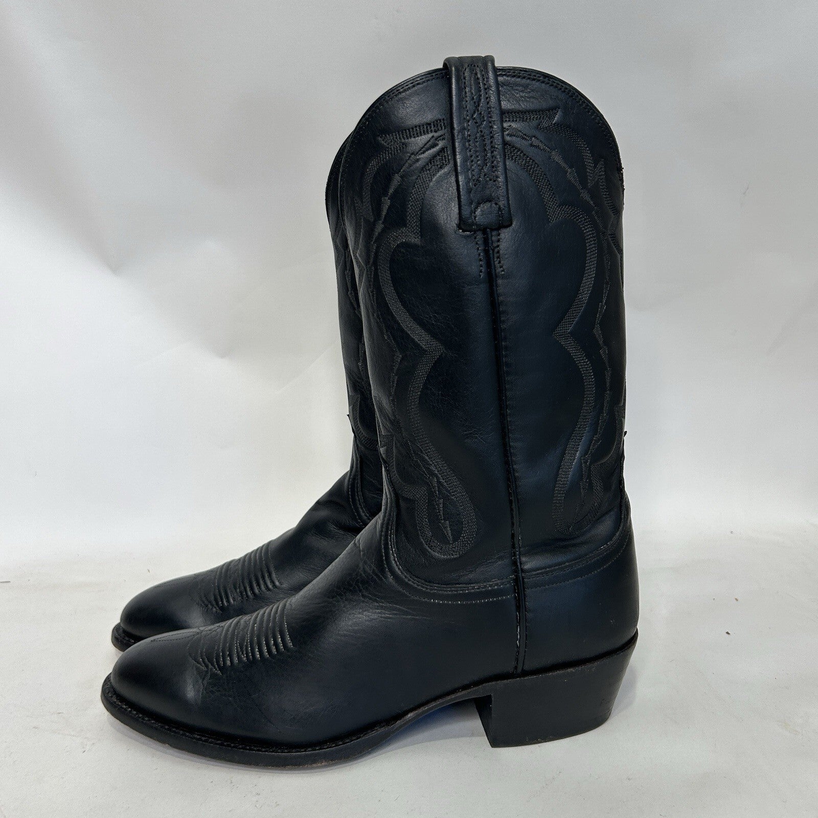 Vintage Lucchese 2000 Genuine Elk Western Cowboy Boots “Black” Men’s 8.5D