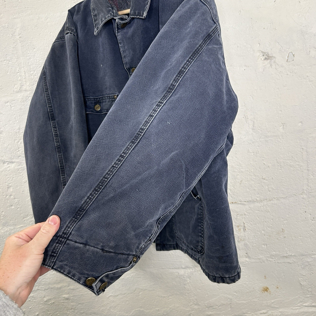 Vintage Carhartt Chore Blanket-Lined Chore Coat “Navy Blue” CB183 Men’s Large