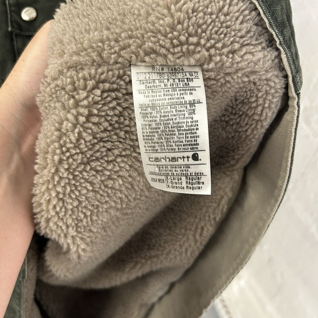 Y2K Carhartt Sandstone Hooded Multi-Pocket Jacket “Moss” J284 MOS Men’s X-Large