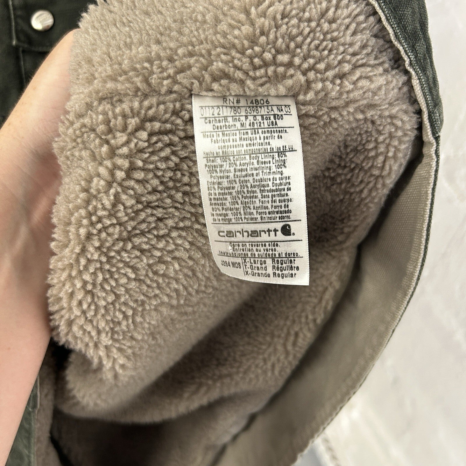 Y2K Carhartt Sandstone Hooded Multi-Pocket Jacket “Moss” J284 MOS Men’s X-Large