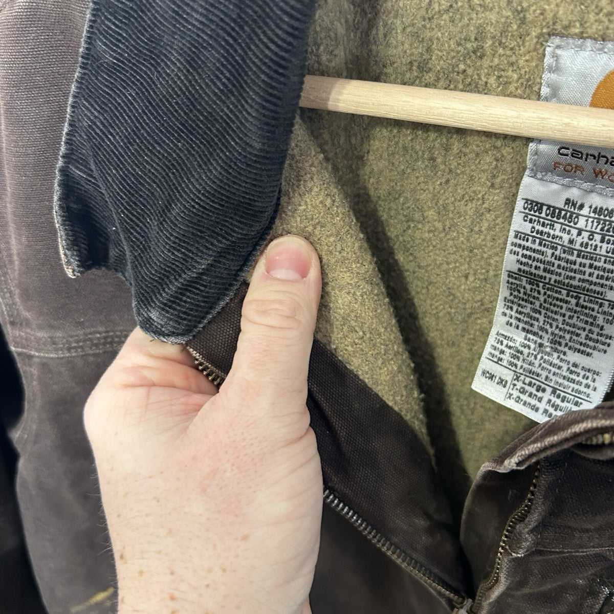 Vintage Carhartt Sherpa-Lined Ridge Coat “Dark Brown” WC061 DKB Women’s X-Large