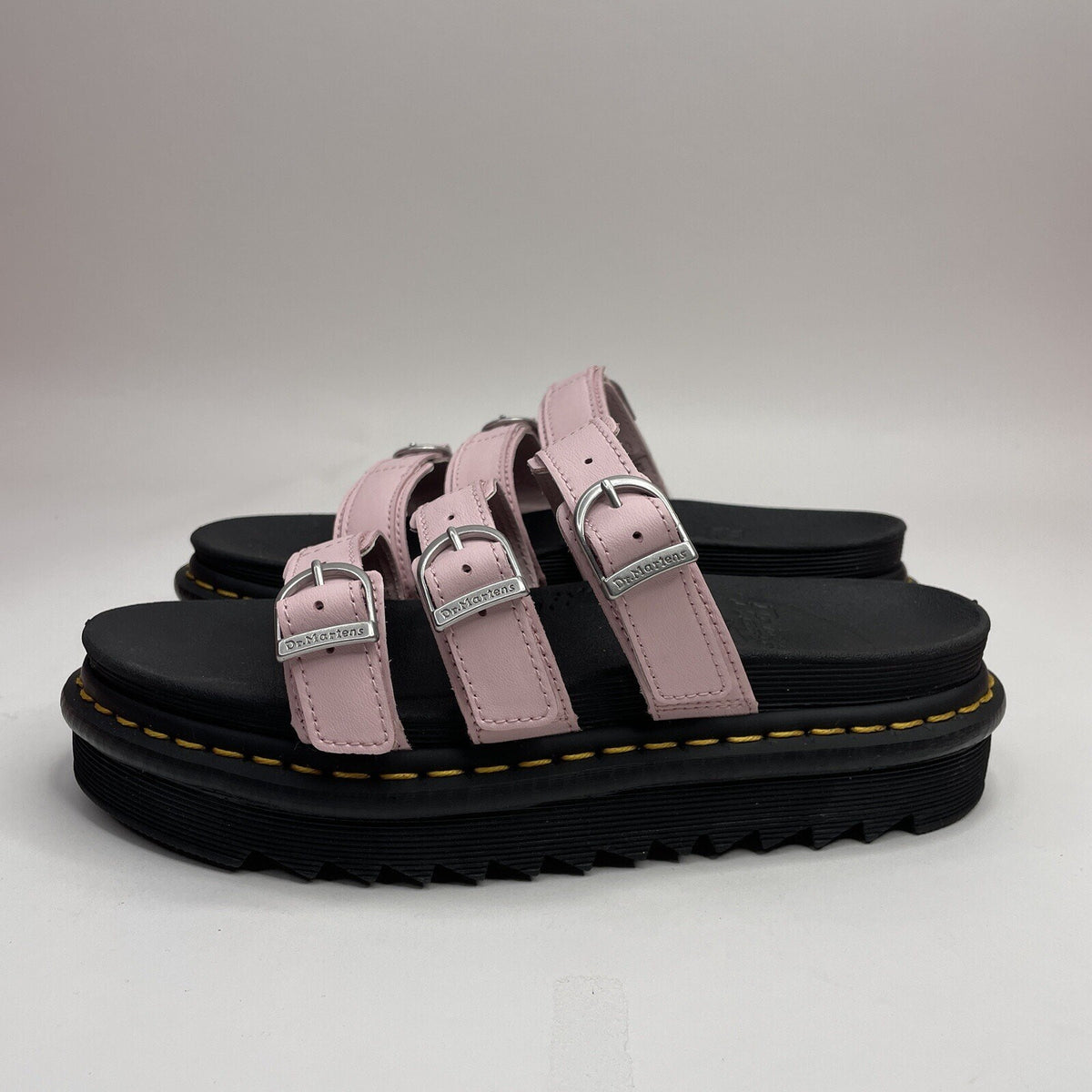 Dr. Martens Blaire Platform Slides Sandals Pink Black AW004 Women Size 7