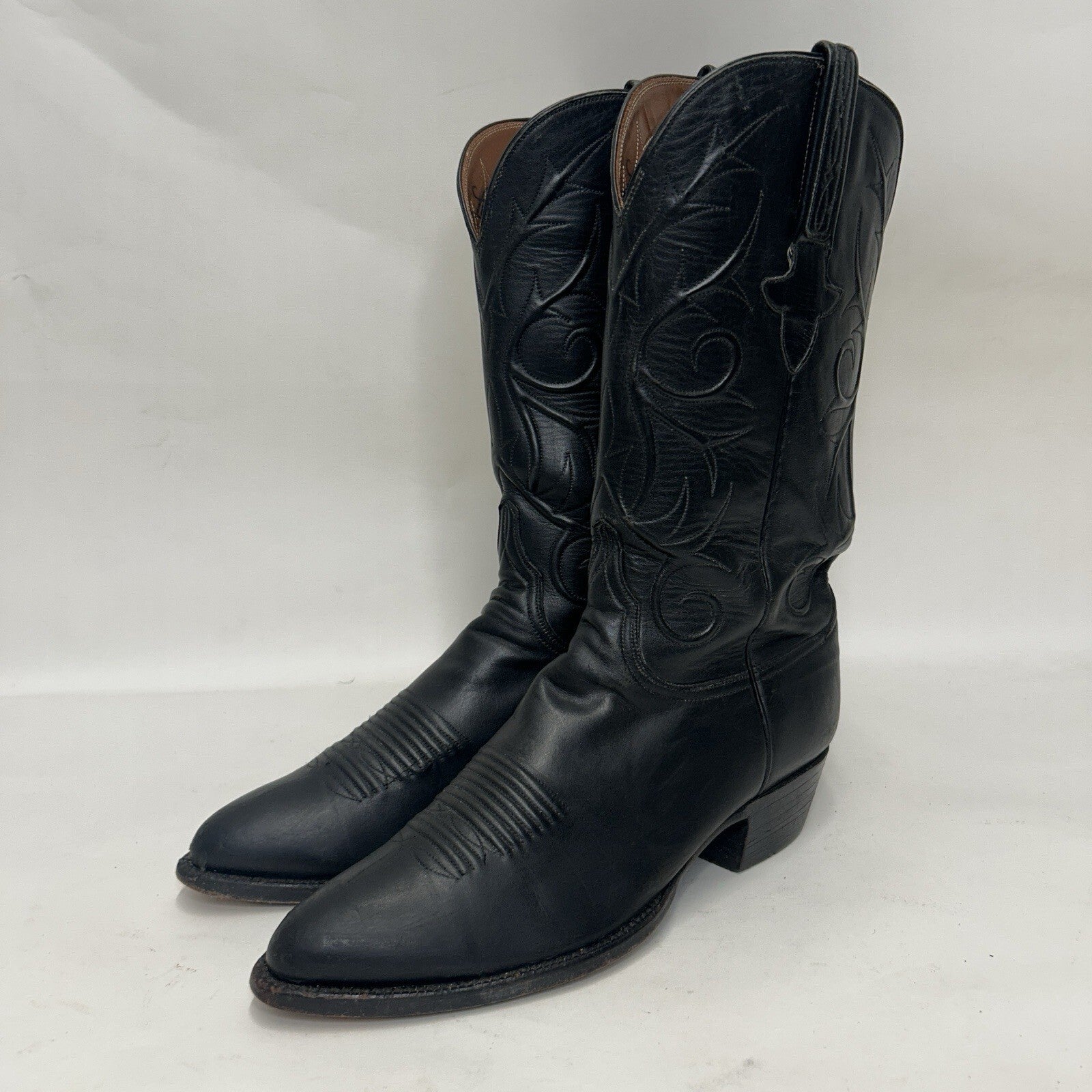 Lucchese Handmade Classics Goatskin Vines Cowboy Boots “Black” L1309 Men’s 8.5D