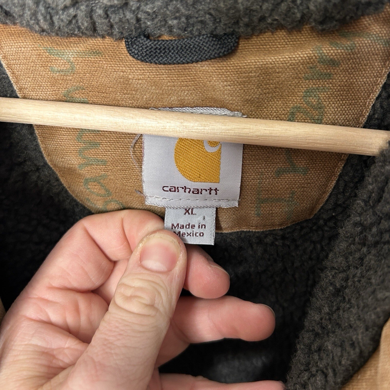 Carhartt Sherpa-Lined Hooded Detroit Jacket “Brown” J141 211 Men’s X-Large
