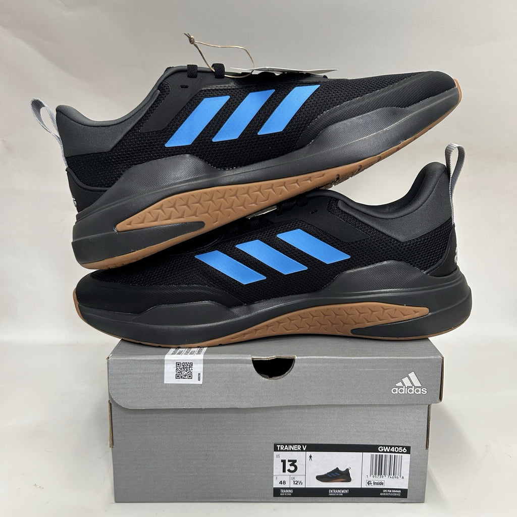Adidas Trainer V “Black Pulse Blue Gum” Athletic Sneakers GW4056 Men’s 13 New